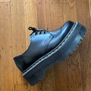 Black Platform Oxford Shoes